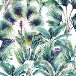 Palm Trees Velvet Lampshade, French Drum Empire Style - thumbnail 3