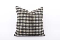 Handwoven Kilim Pillow Cover 16x16 Bohemian Wool Throw - thumbnail 1
