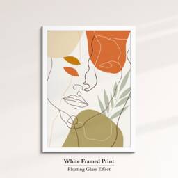 Boho Nordic Face Wall Decor Abstract Art Framed Poster Print & Canvas Bedroom Home Interior Gift For Her Girlfriend - thumbnail 3