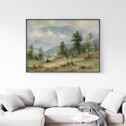 Mountain Meadow Poster, Pine Landscape Print, Nature Wall Art, Paper - thumbnail 2