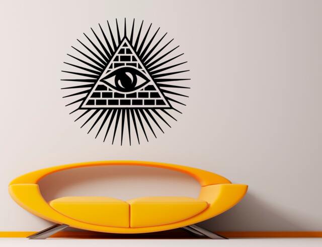 All Seeing Eye Wall Decal Vinyl Sticker Illuminati Murals Art Bedroom Interior Home Decor - 1Ep1T - image 1