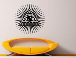 All Seeing Eye Wall Decal Vinyl Sticker Illuminati Murals Art Bedroom Interior Home Decor - 1Ep1T - thumbnail 1