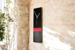 Handmade Slim Black Wall Clock Modern Home Decor - 40cm - thumbnail 1