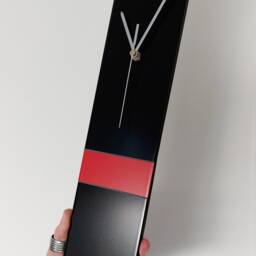Handmade Slim Black Wall Clock Modern Home Decor - 40cm - thumbnail 4