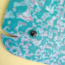 Upcycled Metal Whale Wall Art Turquoise Lavender Kids Room Decor - thumbnail 2