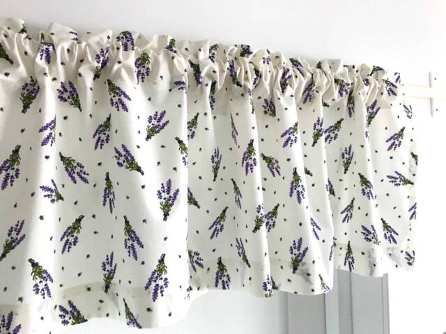 Window Valance Lavender Farmhouse Kitchen Custom Window Curtains Any Size & Drapes Floral - image 1