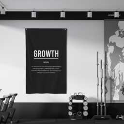 Growth Definition Flag, Wall Art, Gym Decor, Sign, Motivational Fabric Banner, Home Office Workout Art - thumbnail 3