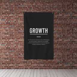 Growth Definition Flag, Wall Art, Gym Decor, Sign, Motivational Fabric Banner, Home Office Workout Art - thumbnail 2
