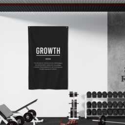 Growth Definition Flag, Wall Art, Gym Decor, Sign, Motivational Fabric Banner, Home Office Workout Art - thumbnail 4