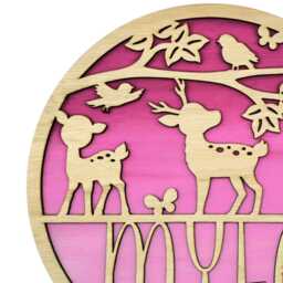 Personalised Woodland Deer Name Sign - Handcrafted Wooden Nursery & Bedroom Wall Decor - thumbnail 2