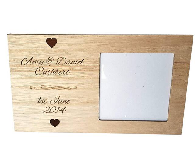 Personalised Engraved Rustic Wooden Photo Frame - Gift Picture Housewarming Couple Gifts Memory Wedding Keepsake - image 1