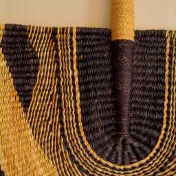Extra-Large Handwoven African Wall Decor Fan, Hanging, Art, Bohemian, Bolga Fan - thumbnail 2