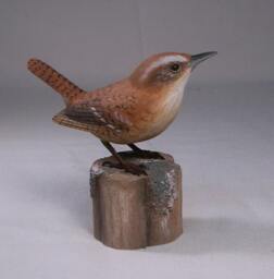 Carolina Wren Wooden Carved Bird - thumbnail 1