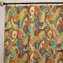 "Pair 25 Or 50"" Wide Covington Whimsy Paisley Panels Drapes Cafe Curtains Length 24 48 63 72 84 96 108 120" - thumbnail 2