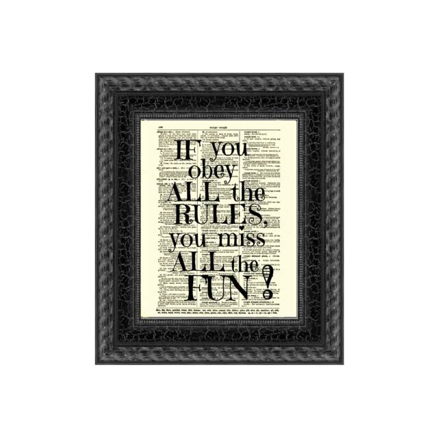 "Antique Dictionary Page Art Print, ""If You Obey All The Rules" - image 1