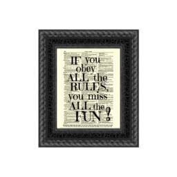 "Antique Dictionary Page Art Print, ""If You Obey All The Rules" - thumbnail 1