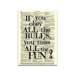 "Antique Dictionary Page Art Print, ""If You Obey All The Rules" - thumbnail 3