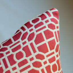 Red Geometric Pillow Cover - Modern Jaclyn Smith Home Decor - thumbnail 2