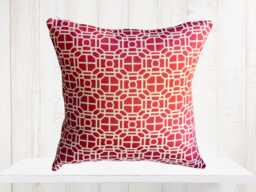 Red Geometric Pillow Cover - Modern Jaclyn Smith Home Decor - thumbnail 1