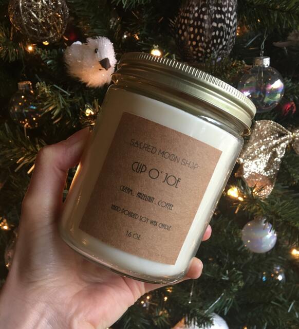 Cup O' Joe Vegan Hand Poured Soy Wax Candle // 16 Oz. Reusable Glass Jar With Wooden Wick - image 1