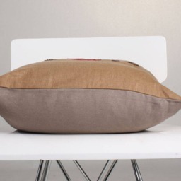 Brown Linen Fall Embroidered Pillow, Pine Cone Pillow Cover, Throw Decorative Cushion Cover - thumbnail 3