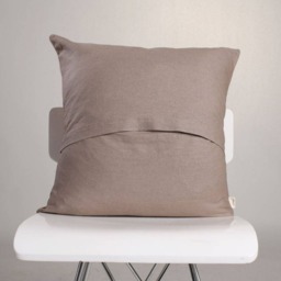 Brown Linen Fall Embroidered Pillow, Pine Cone Pillow Cover, Throw Decorative Cushion Cover - thumbnail 2