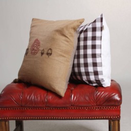 Brown Linen Fall Embroidered Pillow, Pine Cone Pillow Cover, Throw Decorative Cushion Cover - thumbnail 4