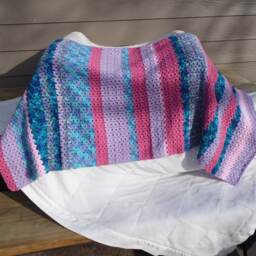 striped Blanket, Dice Decor, That's How I Roll, Gamer Gift, Sofa Throw, Afghan, Crochet Blanket, Beach Throw Blanket - thumbnail 3