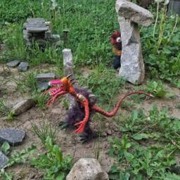 Scary Eyeless Monster - Bendable Copper Wire Creature Fun, Unique, Fully Poseable Hand-Made Out Of Recycled & Repurposed Materials - thumbnail 4