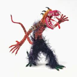 Scary Eyeless Monster - Bendable Copper Wire Creature Fun, Unique, Fully Poseable Hand-Made Out Of Recycled & Repurposed Materials - thumbnail 3