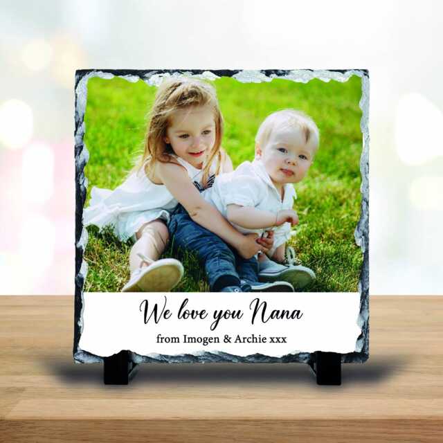 Personalised Photo Stand - Custom Slate Rock Standing Frame Birthday Gift For Her Wife Mummy Sentimental Grandma Nana Nanny - image 1