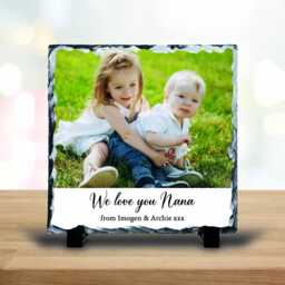 Personalised Photo Stand - Custom Slate Rock Standing Frame Birthday Gift For Her Wife Mummy Sentimental Grandma Nana Nanny - thumbnail 1