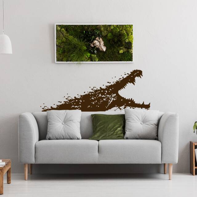 Aligator Wall Sticker - Gator Vinyl Decal Boy Or Girl Cut Glossy Black Alligator Mural Pro Decor Scary Crocodile Stickers - image 1