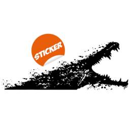Aligator Wall Sticker - Gator Vinyl Decal Boy Or Girl Cut Glossy Black Alligator Mural Pro Decor Scary Crocodile Stickers - thumbnail 2