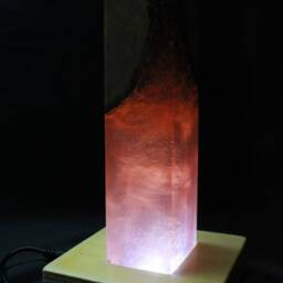 Purple White Resin Night Lamp, Olive Wood Bedroom Decor, Minimalist Ambient Light - thumbnail 3