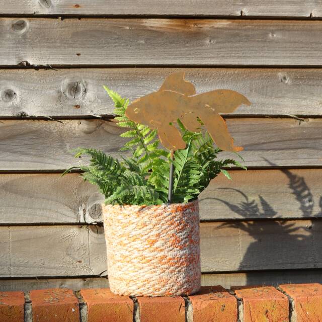 Rusty Metal Goldfish Planter Decoration, Memorial, Outdoor & Garden Gift - image 1