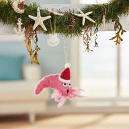 Festive Prawn - Christmas Felt So Good Hanging Decoration Biodegradable Handmade Neon Needle - thumbnail 2