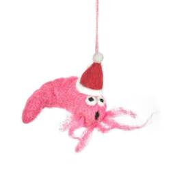 Festive Prawn - Christmas Felt So Good Hanging Decoration Biodegradable Handmade Neon Needle - thumbnail 3