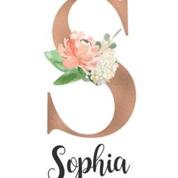 Set Of 2 Nursery Prints, Personalised Rose Gold Room, Watercolour Flowers, Peach & Cream, Girls Room Wall Art, Decor - thumbnail 3