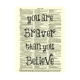 Classic Winnie The Pooh Quote Printed On Antique Dictionary Pages You Are Braver Than Believe Quote, Gift Set Of Four - thumbnail 3