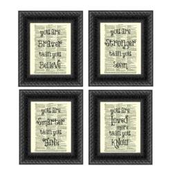Classic Winnie The Pooh Quote Printed On Antique Dictionary Pages You Are Braver Than Believe Quote, Gift Set Of Four - thumbnail 1