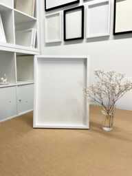 30x40cm White Wood Box Frame Thin For Photo/Picture With Glass - thumbnail 1