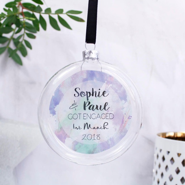 Engagement Bauble - Gift She Said Yes Gift Keepsake Christmas Happy - image 1