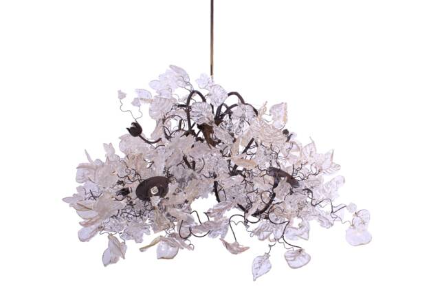 Floral Chandelier Resin Flowers & Leaves, Dining Room Lighting - image 1