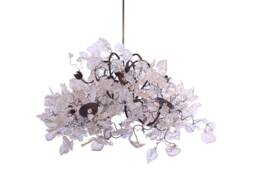 Floral Chandelier Resin Flowers & Leaves, Dining Room Lighting