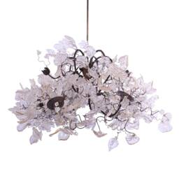 Floral Chandelier Resin Flowers & Leaves, Dining Room Lighting - thumbnail 2