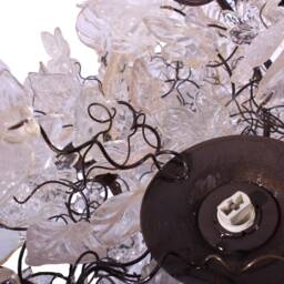 Floral Chandelier Resin Flowers & Leaves, Dining Room Lighting - thumbnail 3