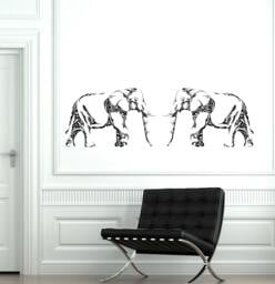 Wall Vinyl Elephant Romantic Animal Ornament Mural Decal 1762Dz - thumbnail 1
