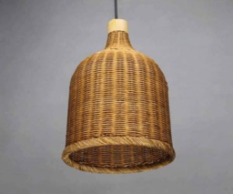 Rattan Bottle Decorative Lighting, Pendant Light, Rustic Ceiling Lamp, Lampshade Width 8.6 Inches