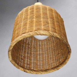 Rattan Bottle Decorative Lighting, Pendant Light, Rustic Ceiling Lamp, Lampshade Width 8.6 Inches - thumbnail 3